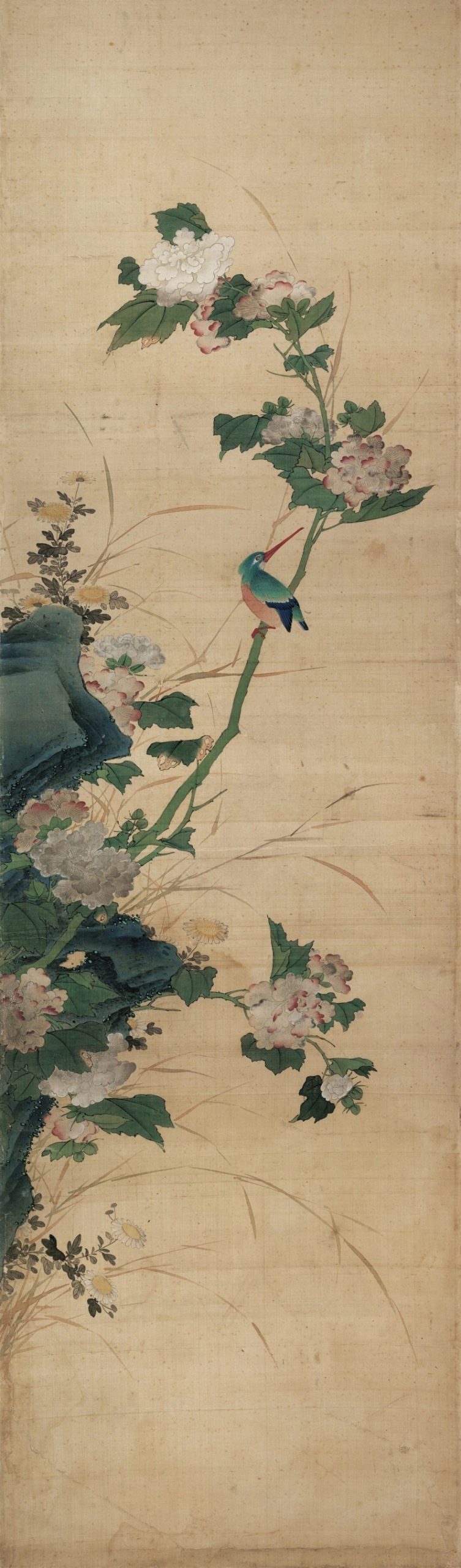 【jpg预览版版】清 陈枚 四季花鸟图屏之六