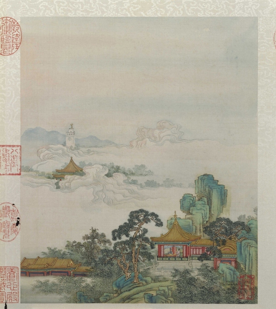 【jpg预览版版】清 陈枚 山水楼阁图 1