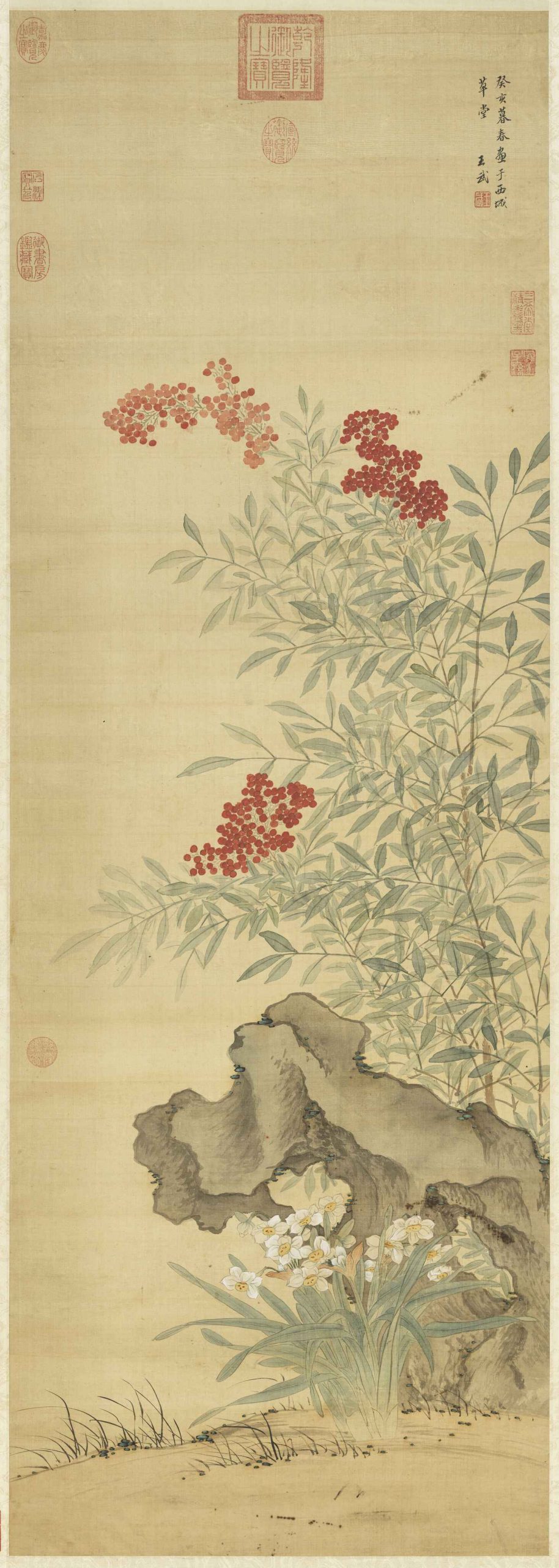 清 王武 天竺水仙图