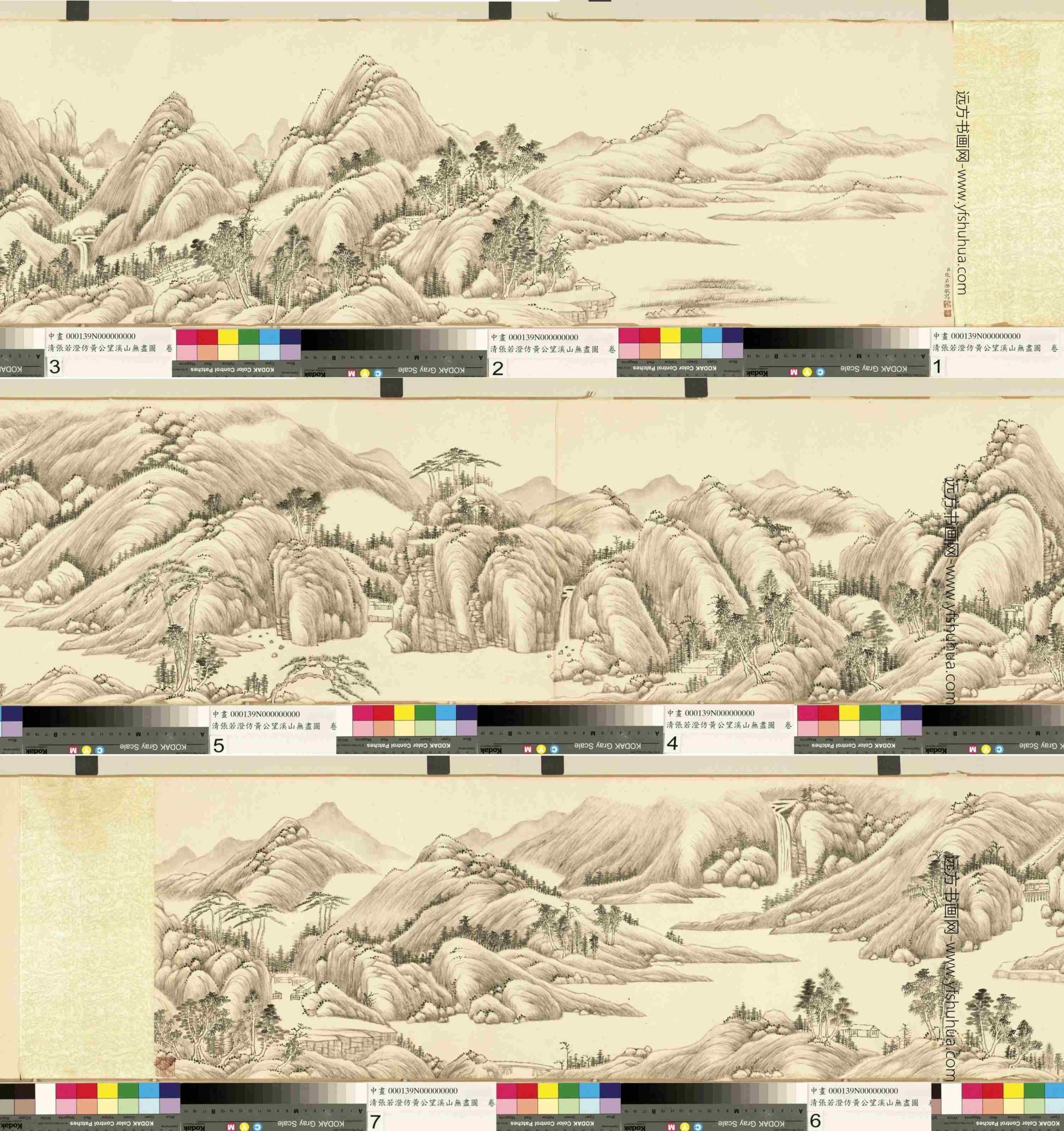 清 张若澄 倣黄公望溪山无尽图