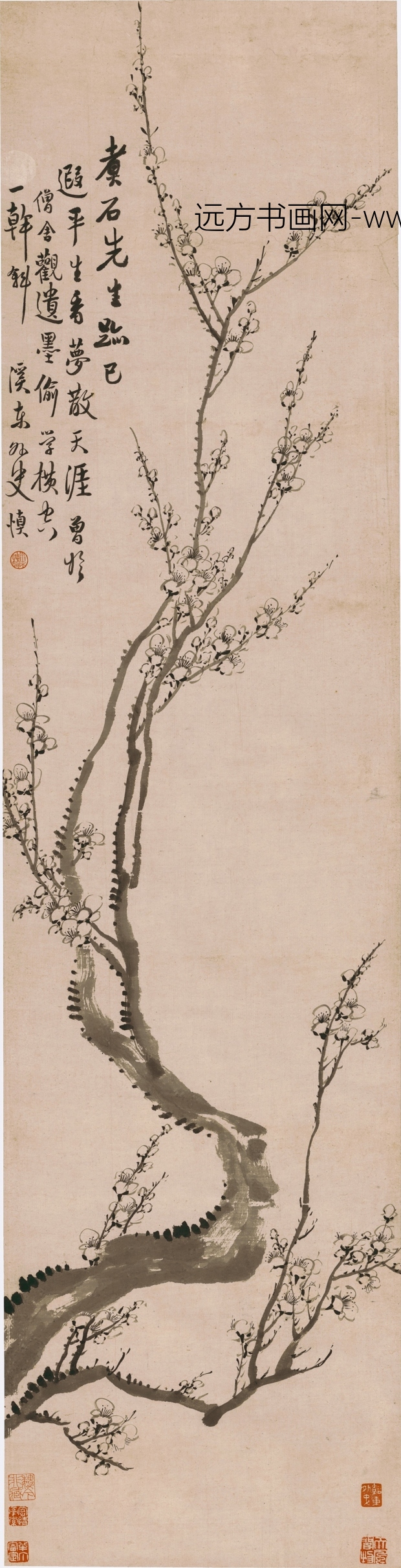 清 汪士慎 墨梅图立轴