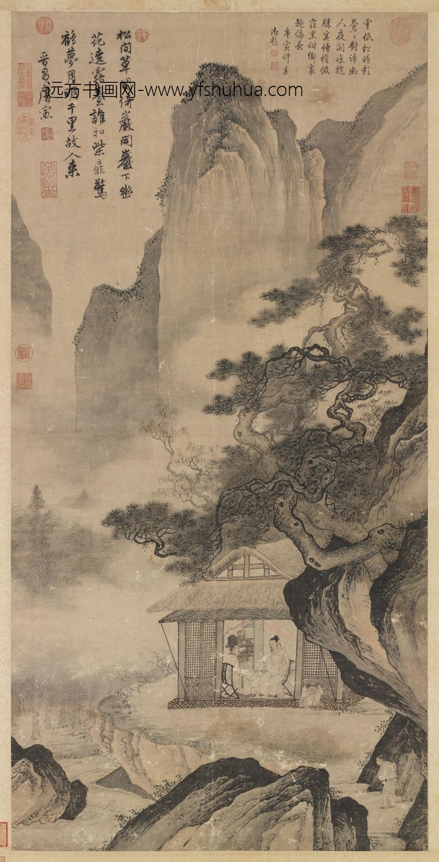 明朝【唐寅】《山水图轴》台北故宫博物院高清TIF大图– 远方书画网