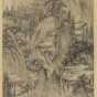 元朝代【王蒙】《坐听松风图》台北故宫博物院TIF高清大图中国画古画素材