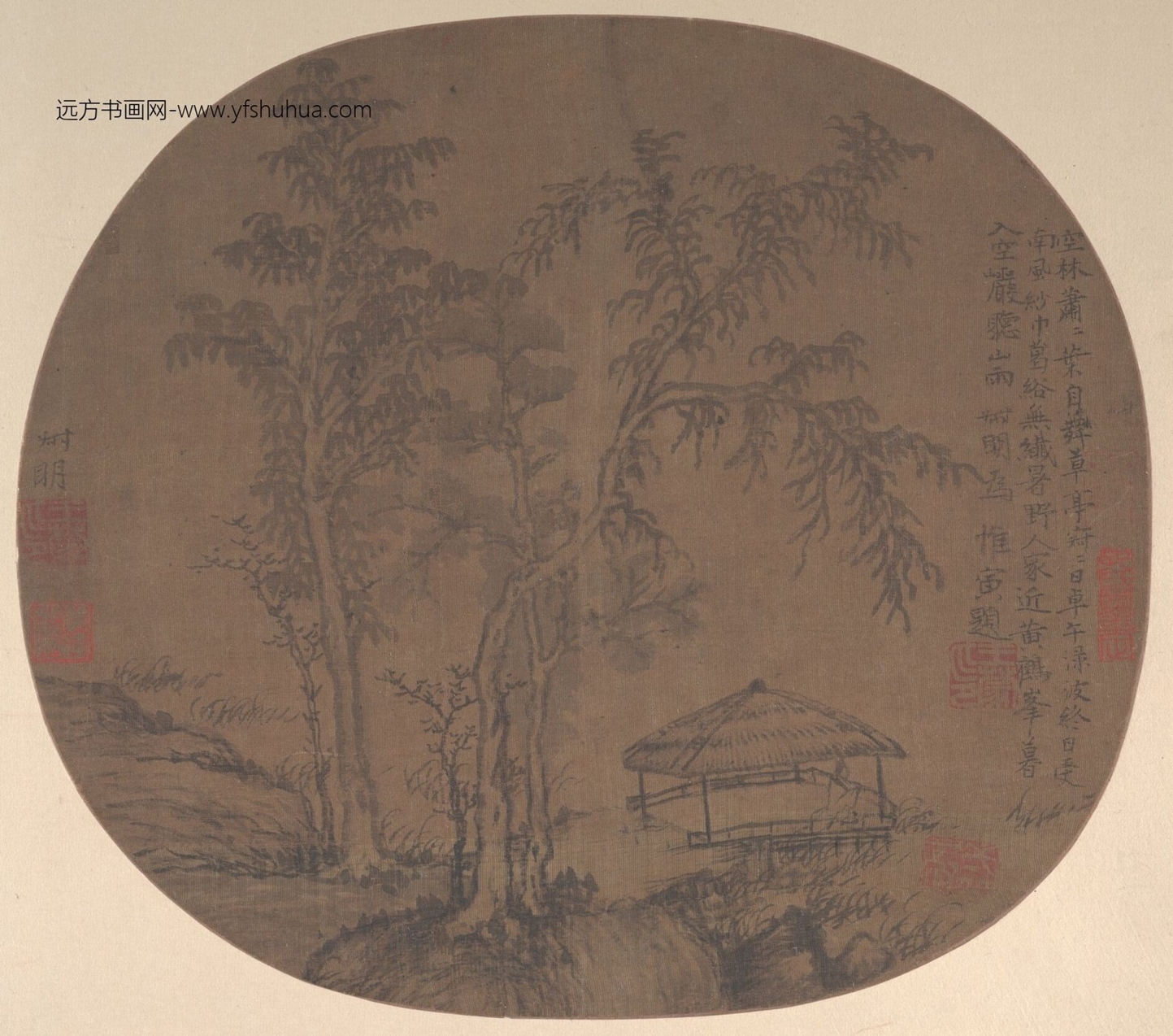 元_王蒙_空林草亭图 元_王蒙_空林草亭图