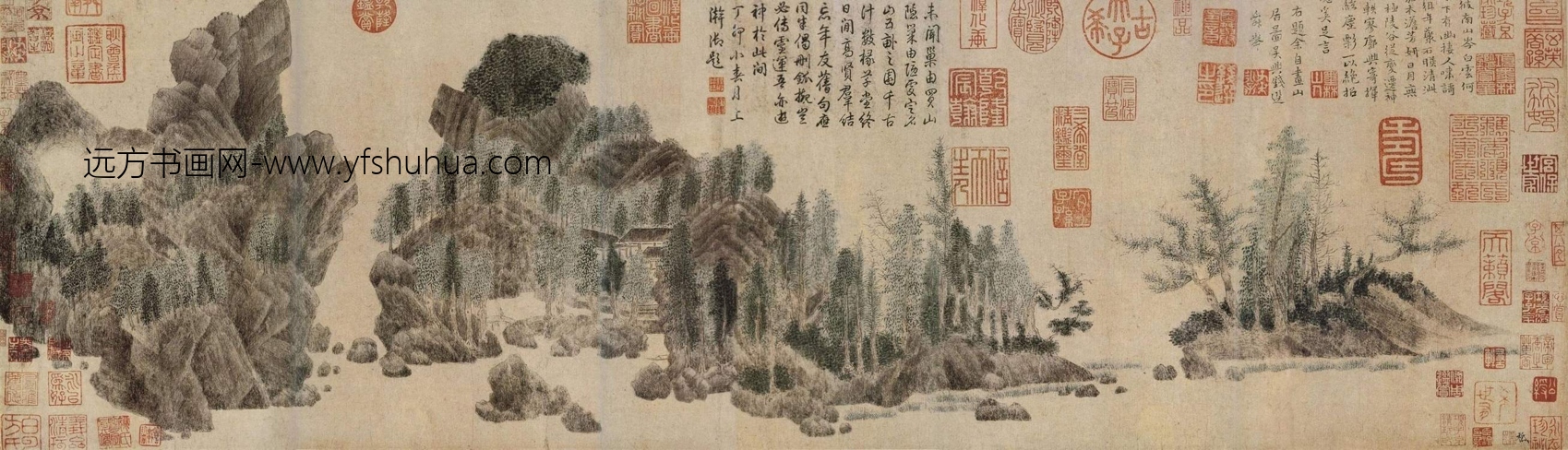 元_钱选_浮玉山居图