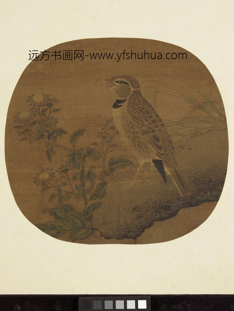 元_钱选_秋芳鸟语图
