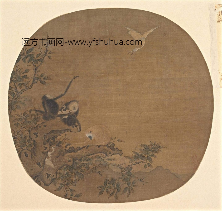 北宋 易元吉（传）猿鹭图24.1x22.9大都会