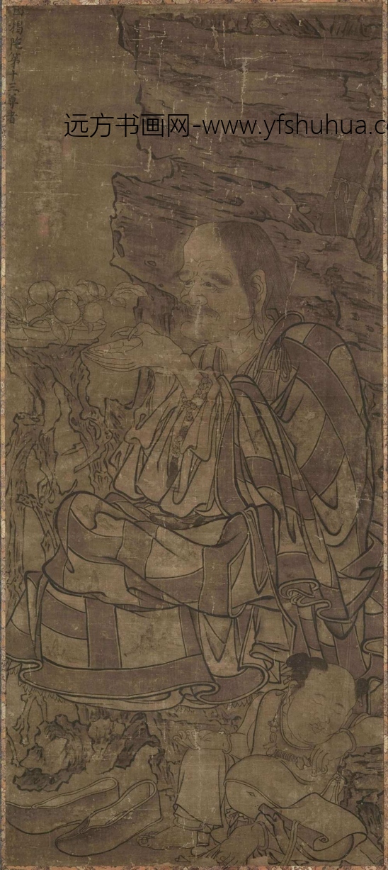 北宋 李公麟 白描佛像第十三尊者(传) 弗利尔美术馆