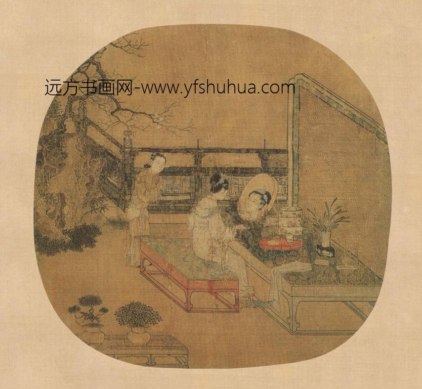 北宋 苏汉臣 妆靓仕女图 团扇（美国波士顿美术馆）