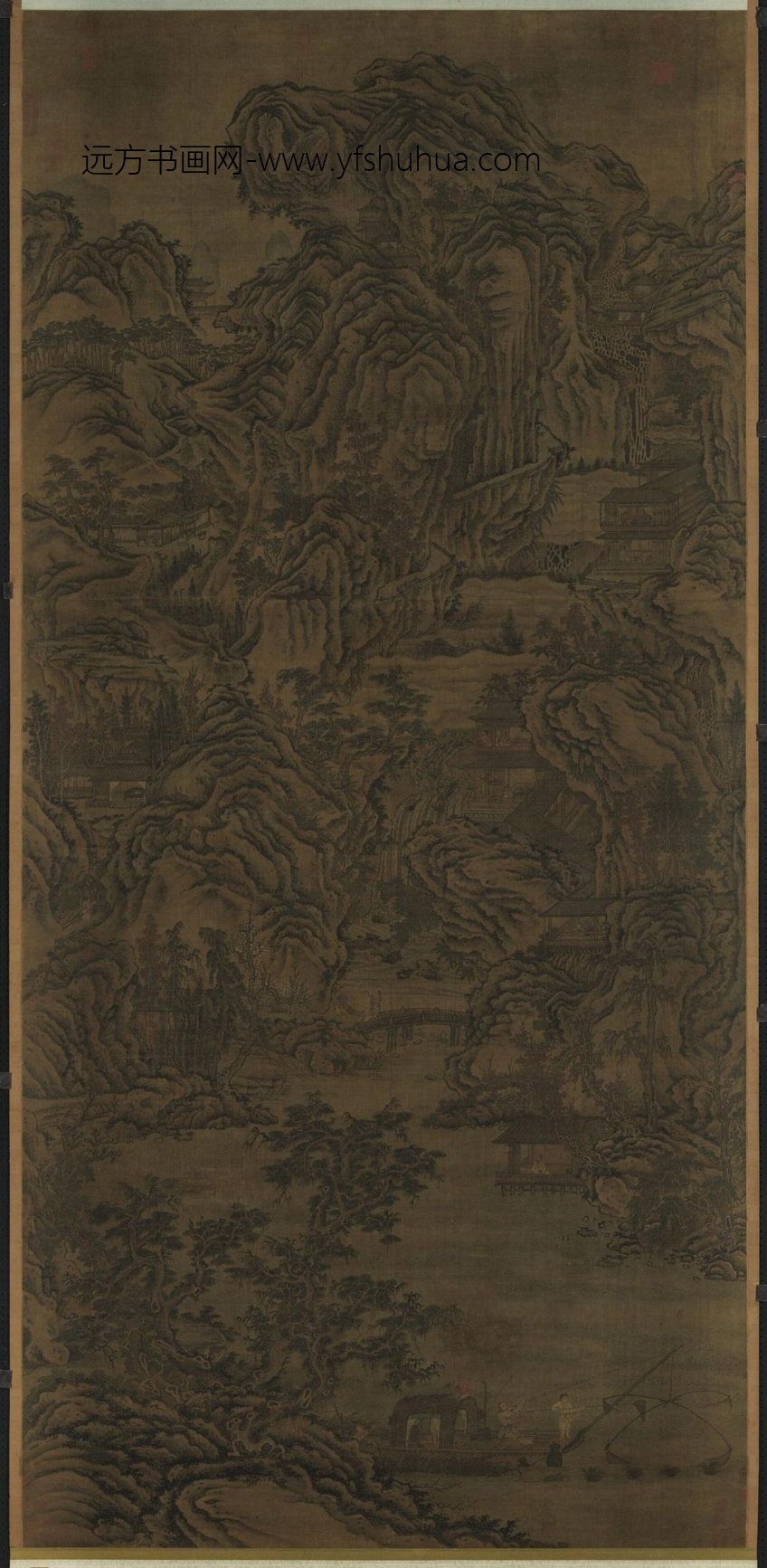 北宋_李成_秋山渔艇轴