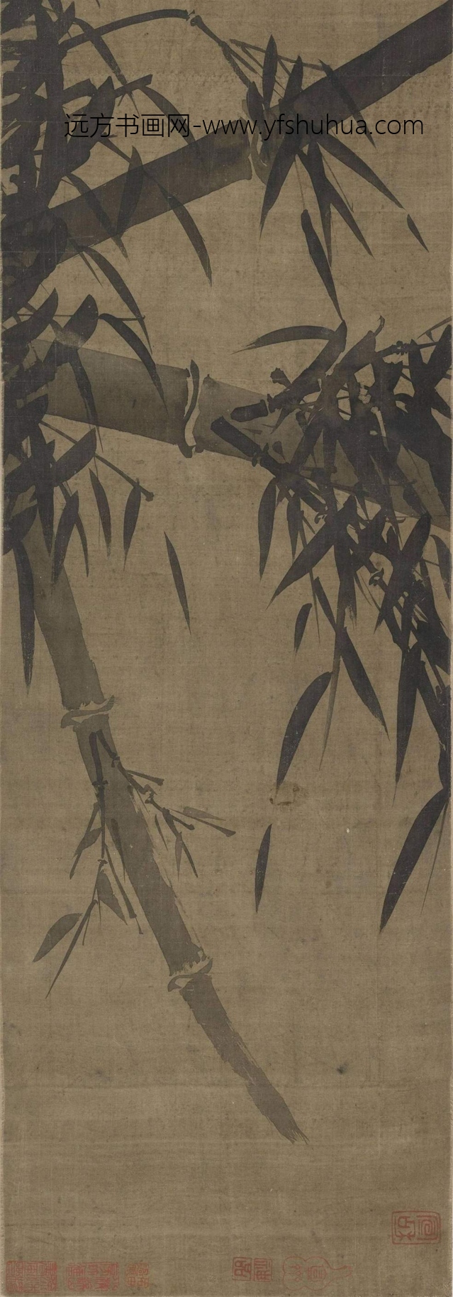 北宋_苏轼_墨竹图卷（画心）_1