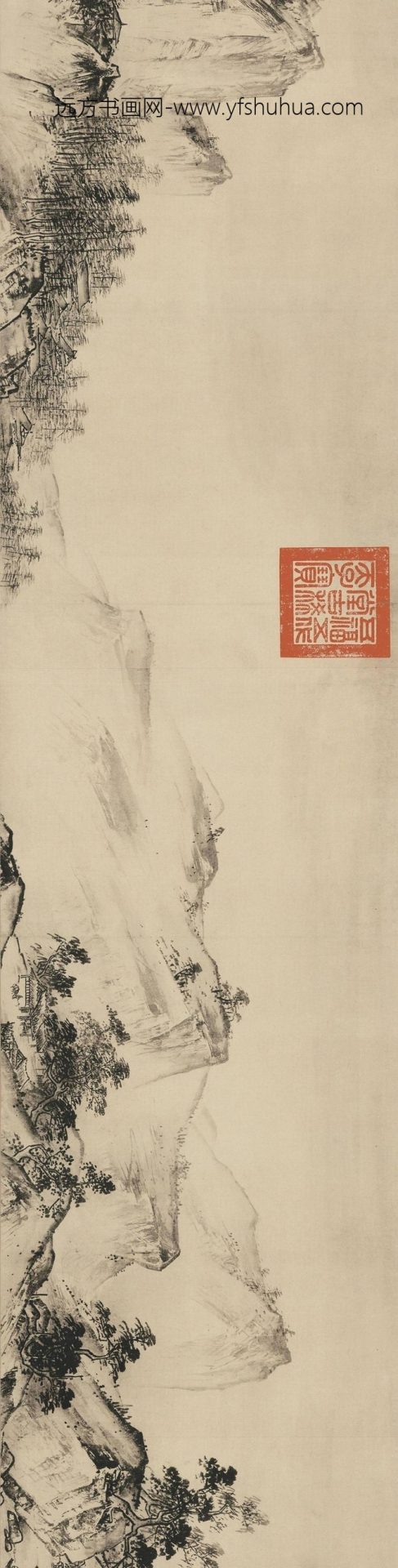 南宋 夏圭（传） 溪山清远图 纸本46.5x889.1_2