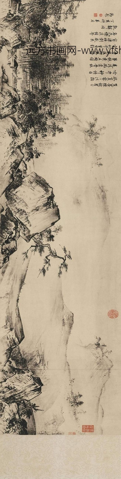 南宋 夏圭（传） 溪山清远图 纸本46.5x889.1_5