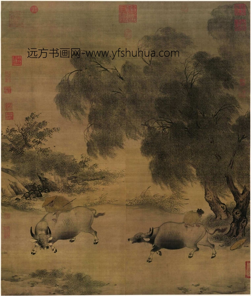 南宋 李迪 风雨牧归图绢本浅设色123.7x102.8台北