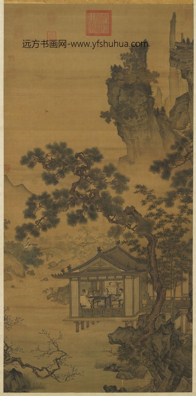 南宋_刘松年_宋溪亭客话图