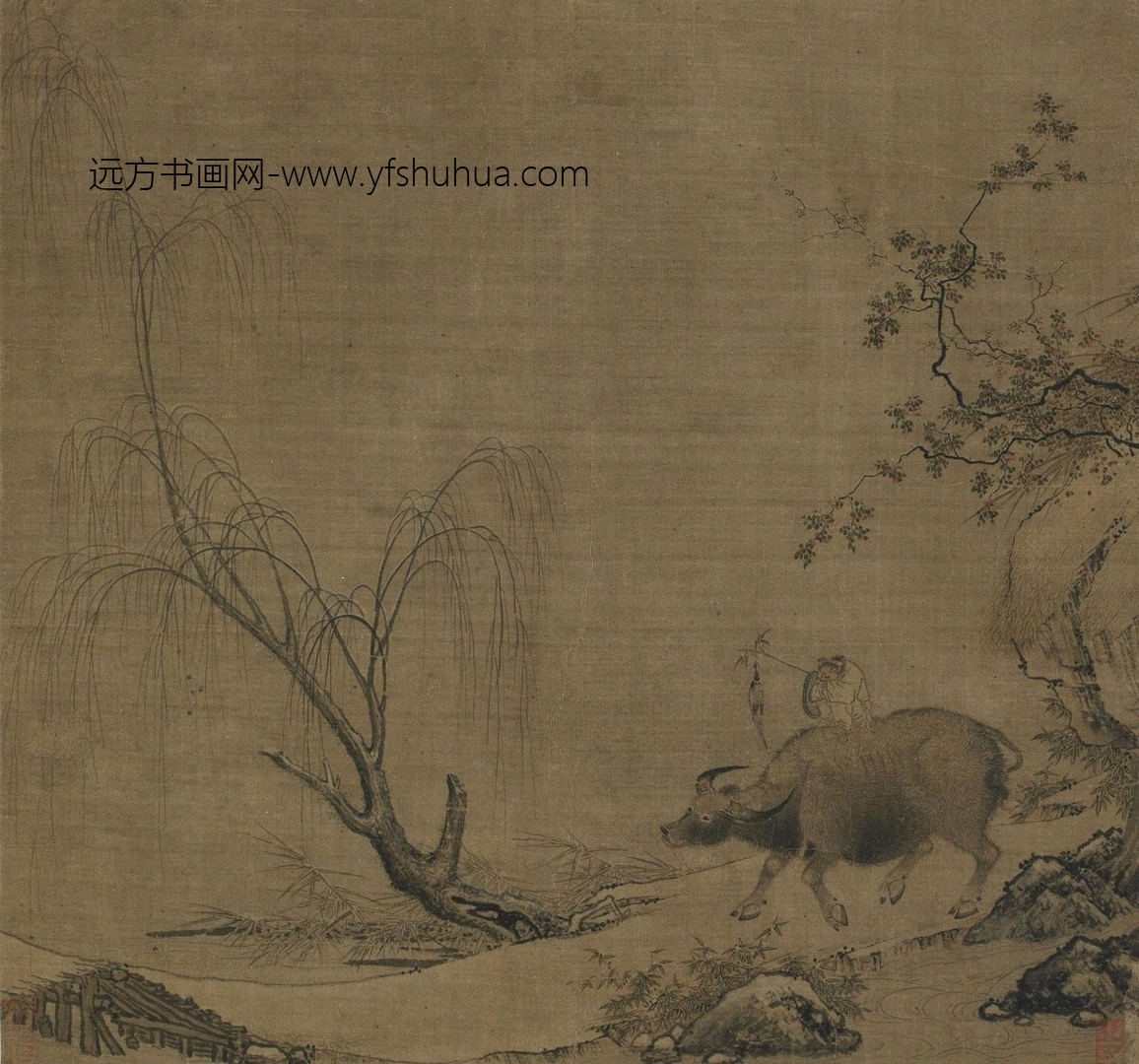 南宋_李迪_雪溪归牧图 南宋_李迪_雪溪归牧图
