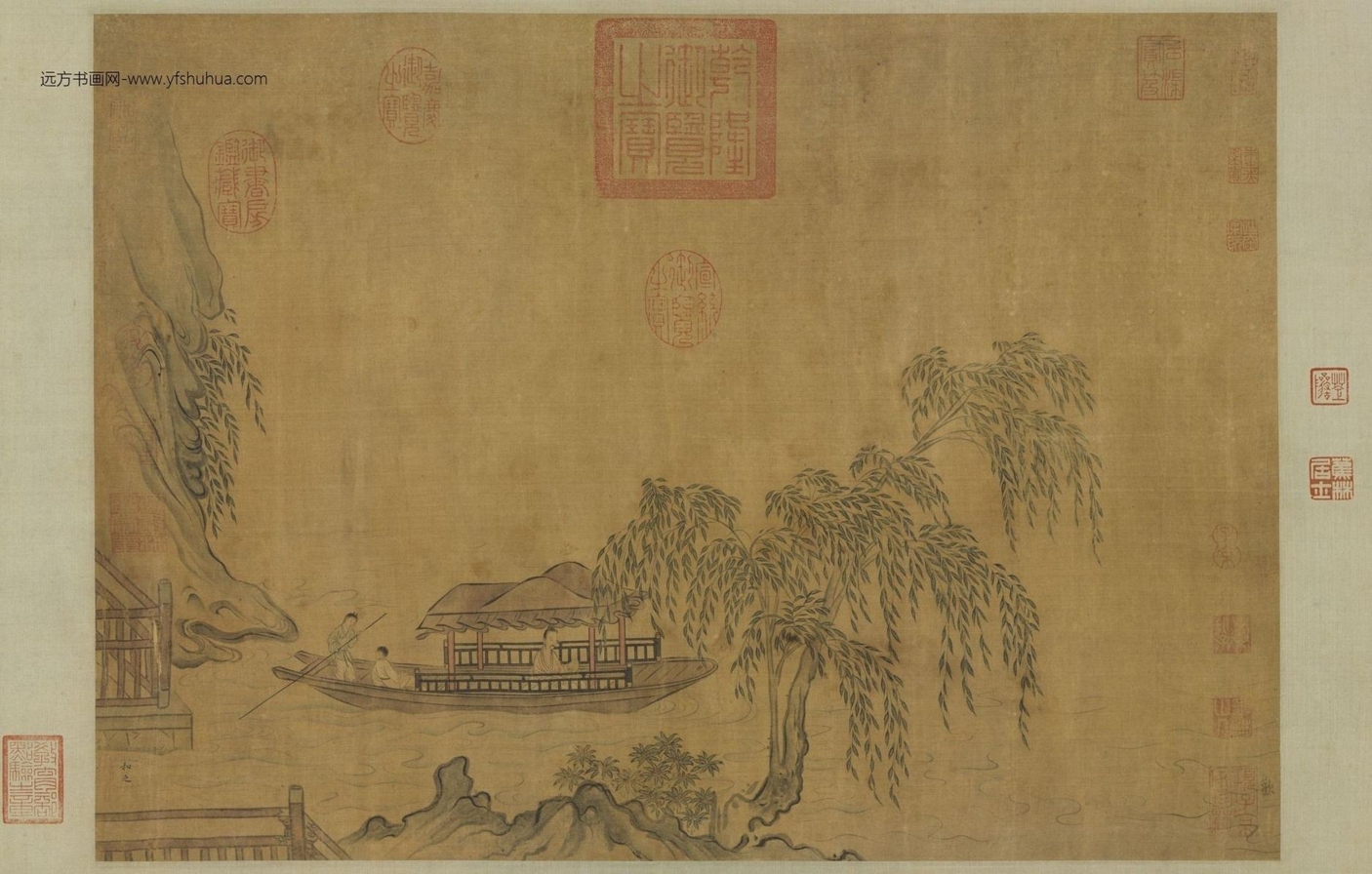 南宋_马和之_宋柳溪春舫图