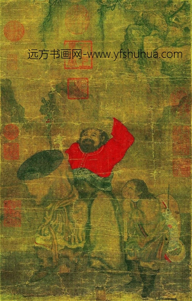 宋 刘松年 罗汉图－3代绢 27x42