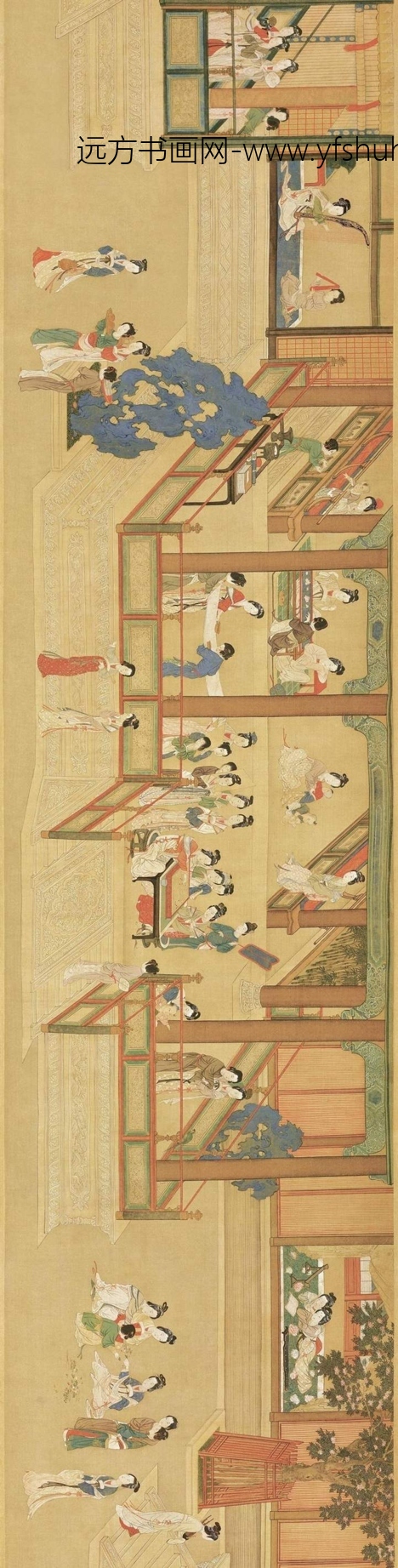 明 仇英 汉宫春晓图（全卷）绢本730cm x 37cm_1