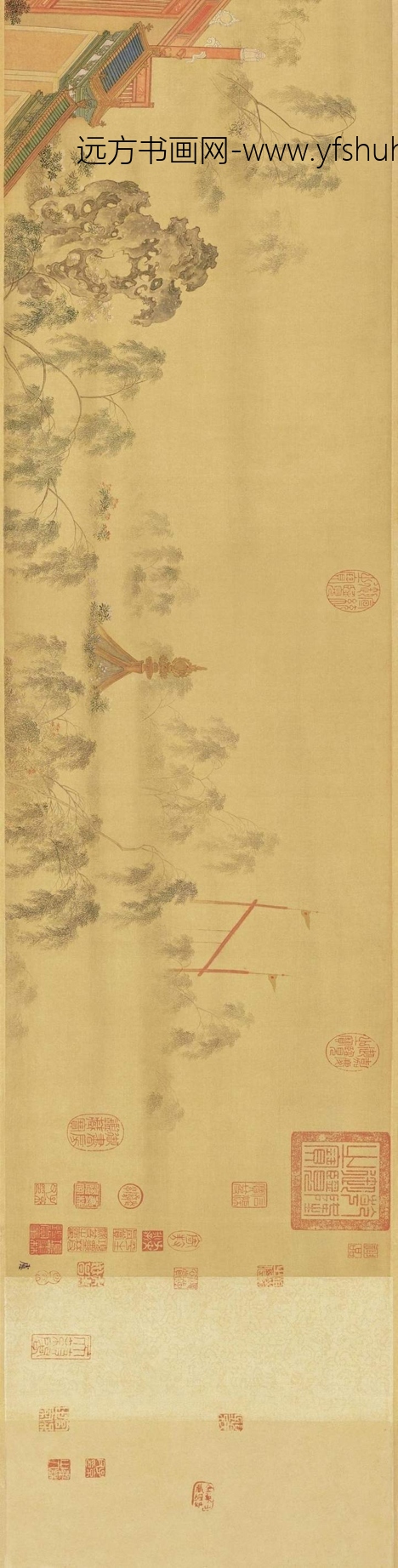 明 仇英 汉宫春晓图（全卷）绢本730cm x 37cm_4