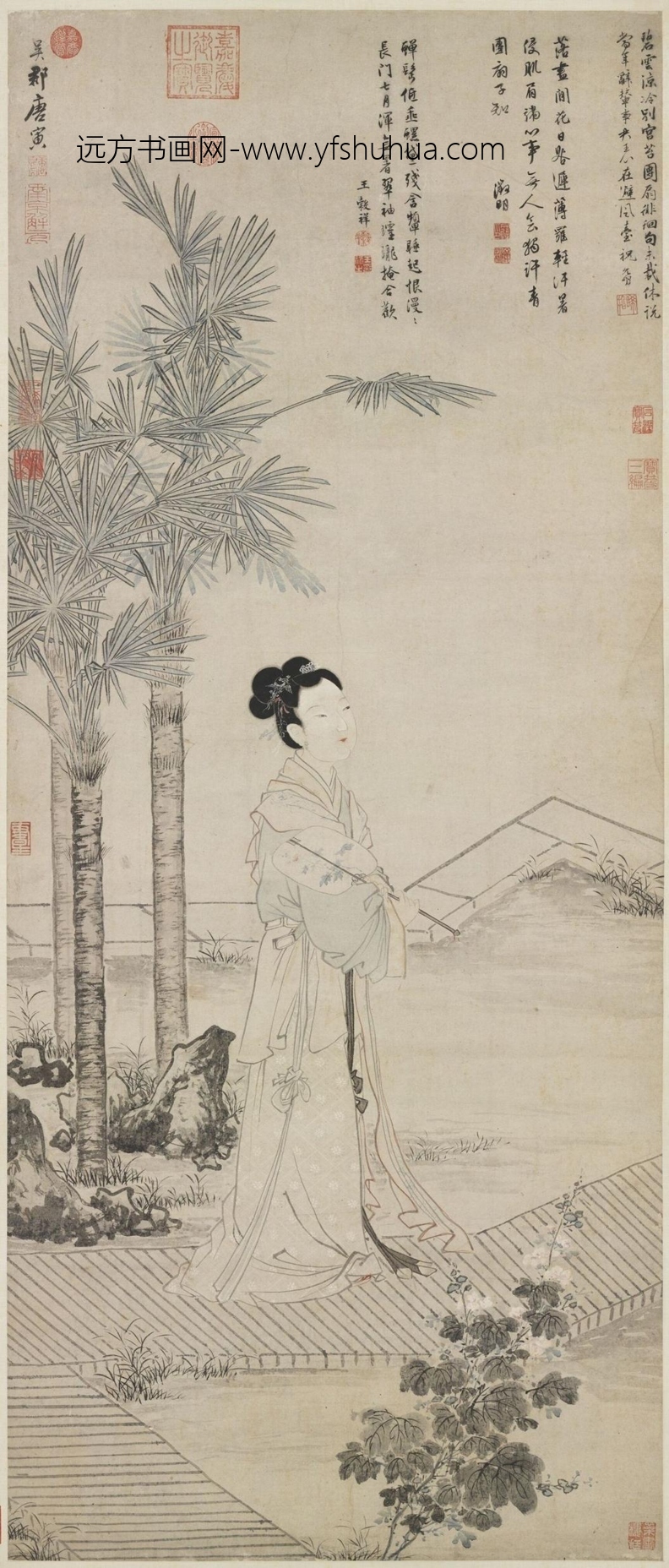 明_唐寅_班姬团扇图