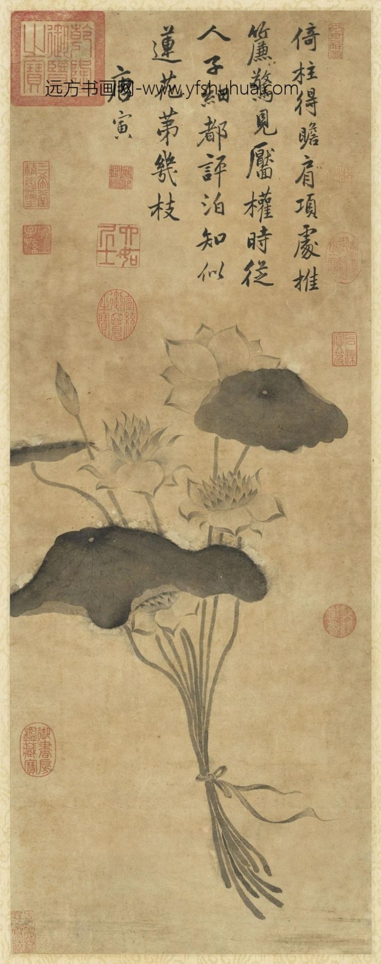 明_唐寅_芙蕖轴