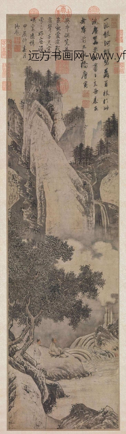 明_唐寅_观瀑图