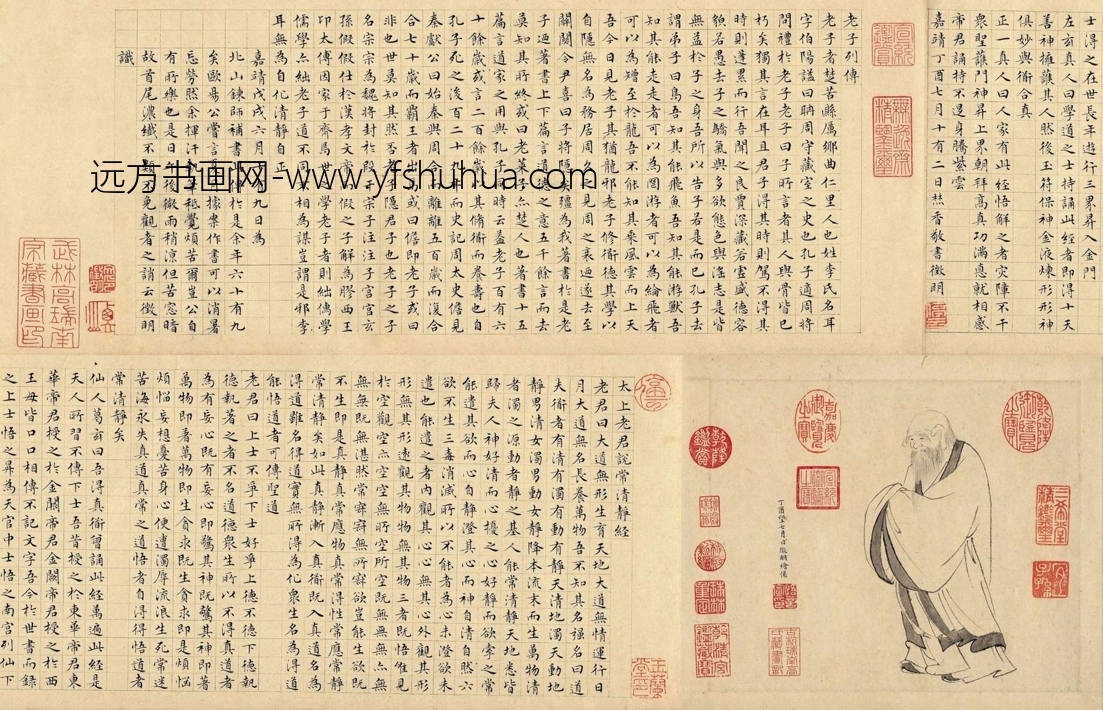 明_文徵明_书画卷（老子像常清静经）