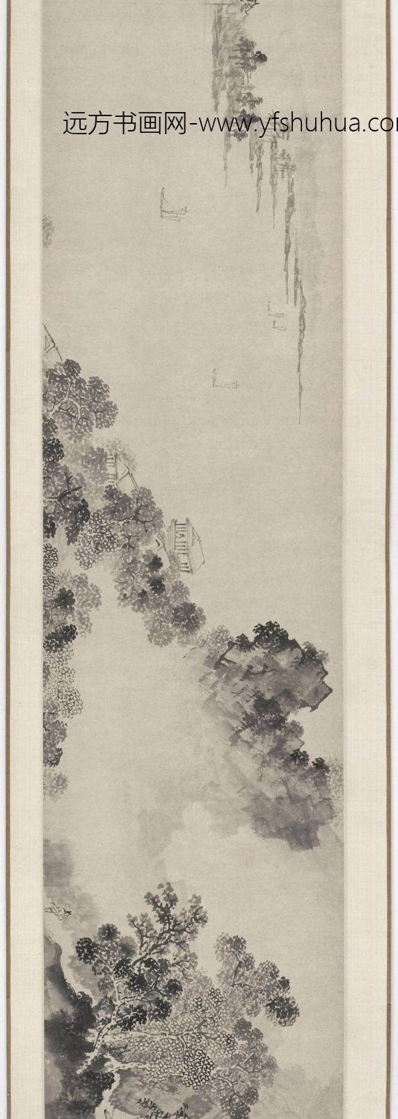 明_文徵明_山水图（溪山观瀑）_1