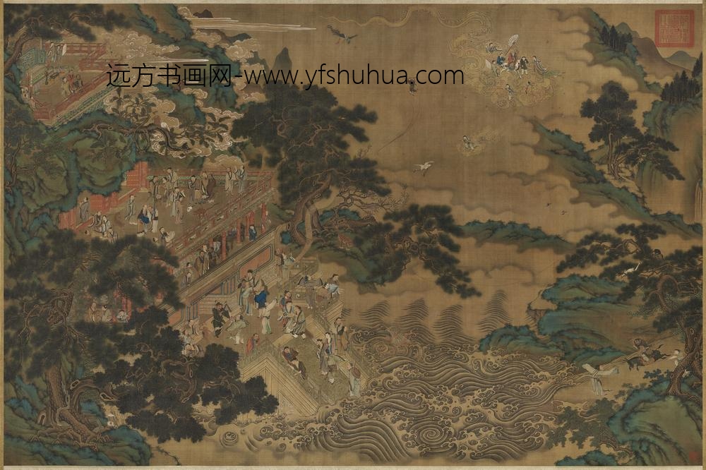 明仇英群仙会祝图轴 明仇英群仙会祝图轴
