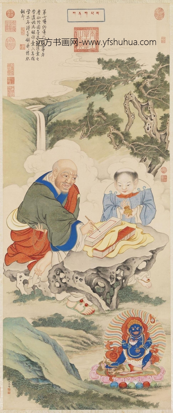 清_丁观鹏_十六应真像（七）第七嘎纳嘎萨尊者图