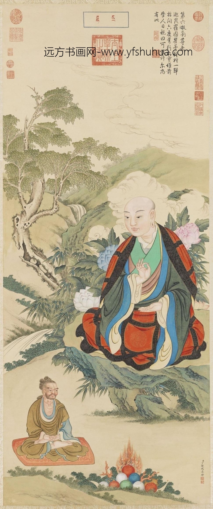 清_丁观鹏_十六应真像（六）第六拔哈达喇尊者图