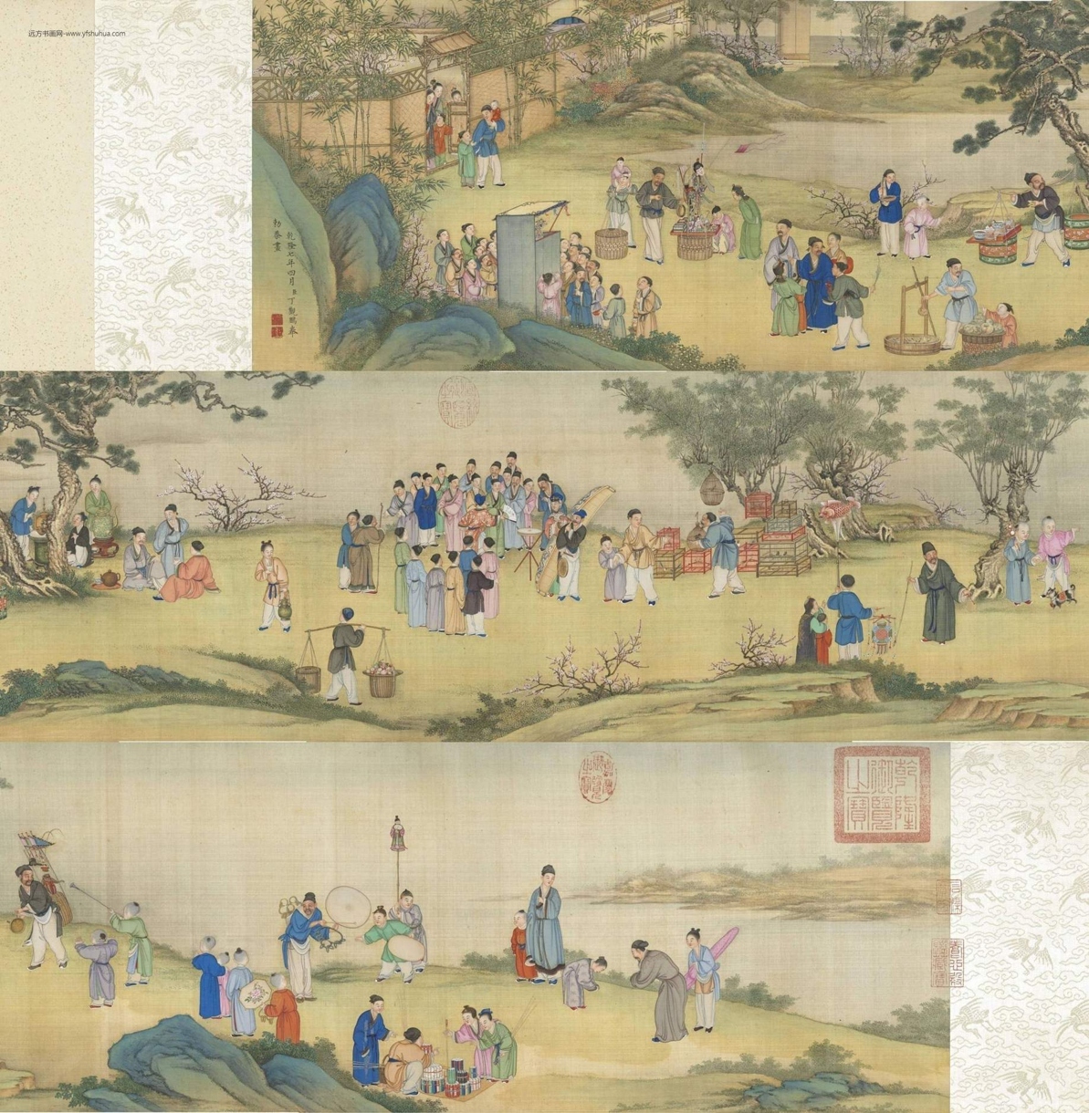 清_丁观鹏_太平春市图