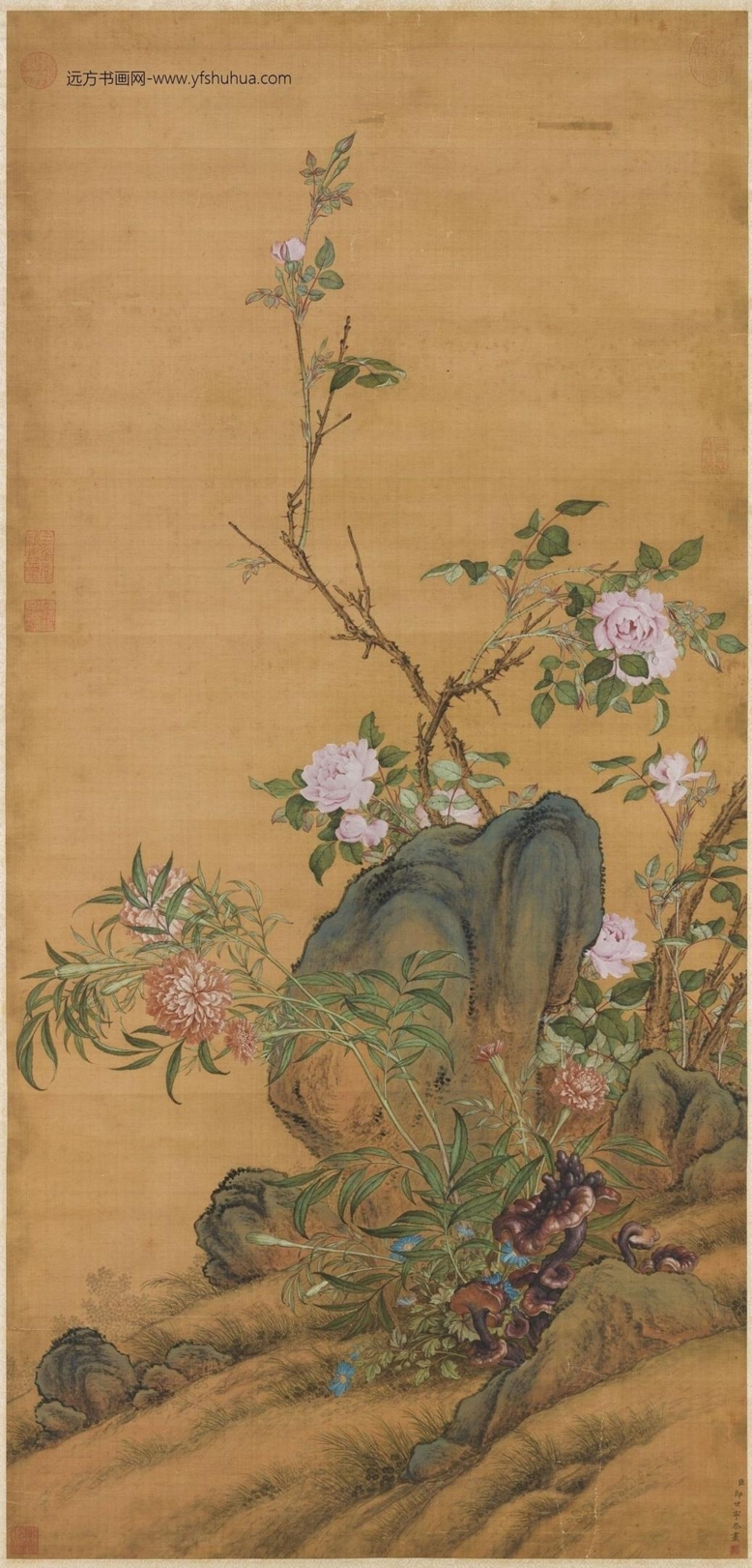 清_郎世宁_万寿长春图