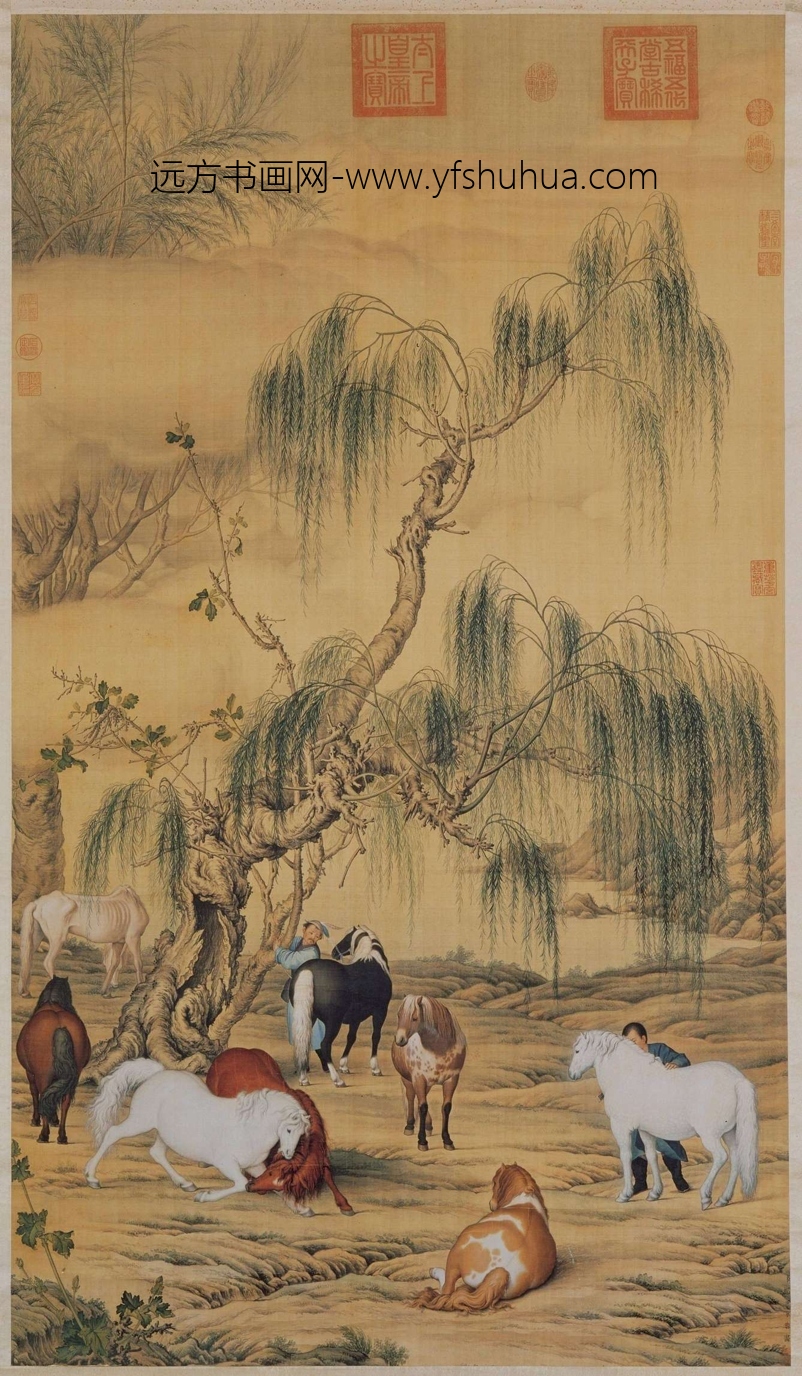 清_郎世宁_八骏图-1