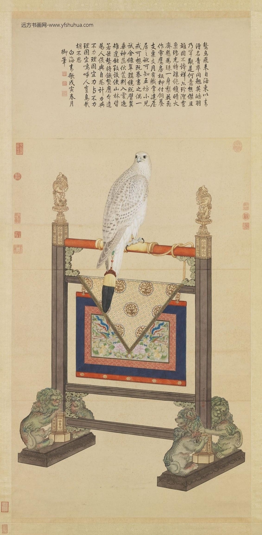 清_郎世宁_白海青轴