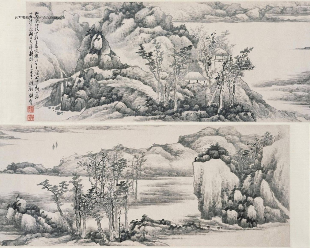 清_龚贤_山光水影图卷