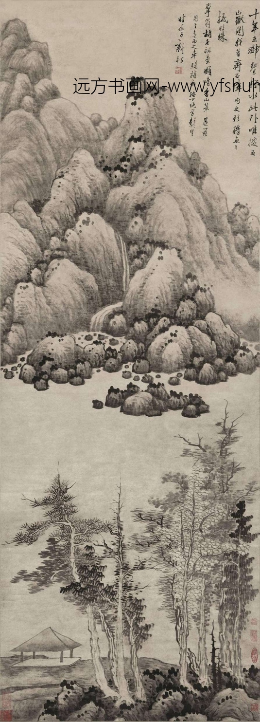 清_龚贤_山水图（十年在郡餐杯水）