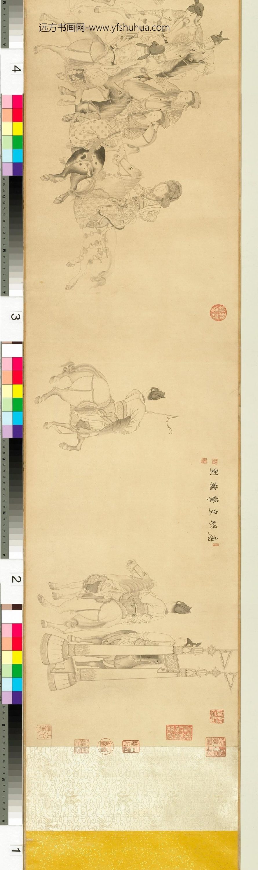 清丁观鹏画唐明皇击鞠图卷_ 清丁观鹏画唐明皇击鞠图卷_