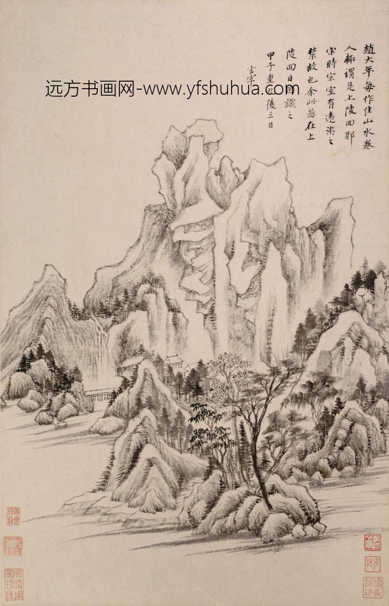 董其昌-仿古山水册03（纳尔逊）