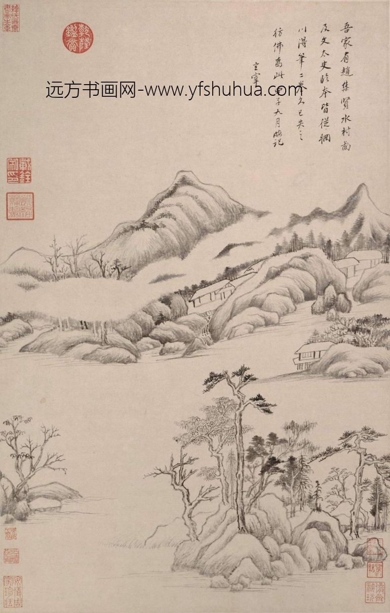 董其昌-仿古山水册04（纳尔逊）