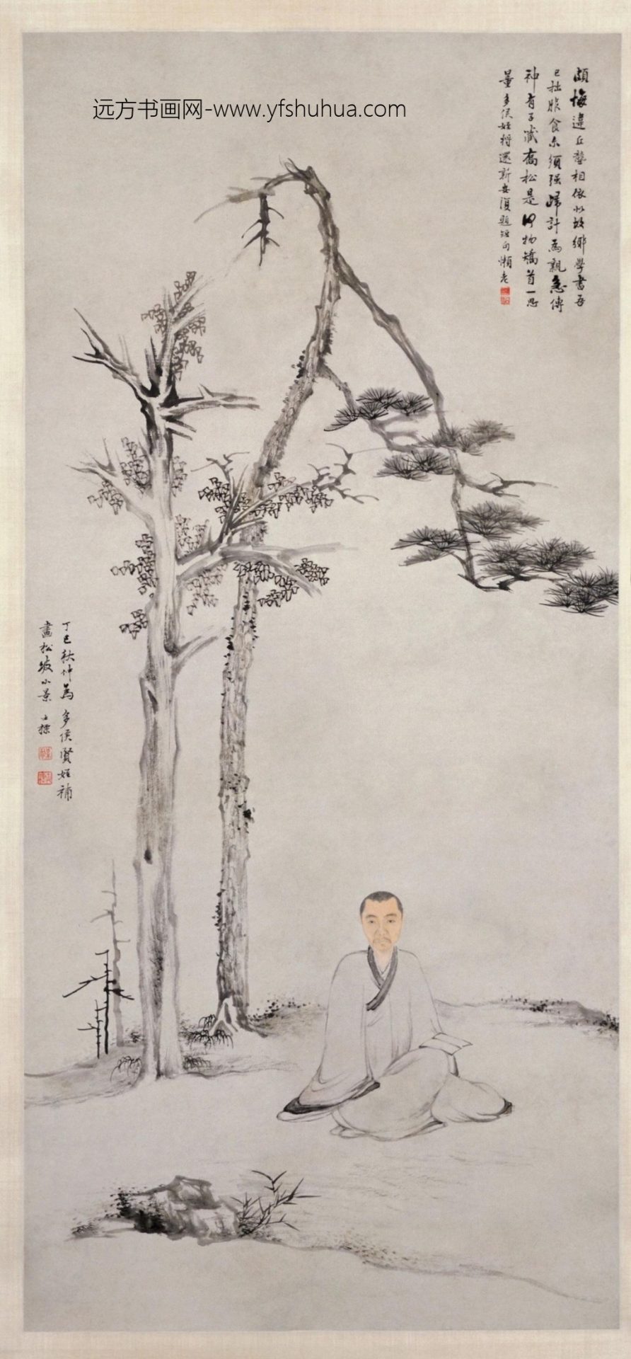 补多侯松坡独坐图像轴 补多侯松坡独坐图像轴