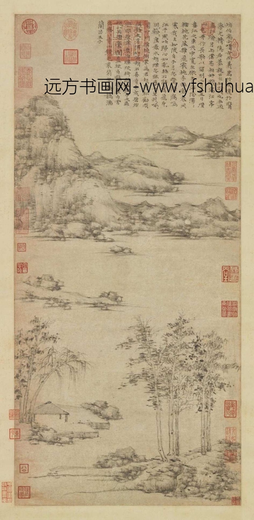 元_倪瓒_江亭山色图