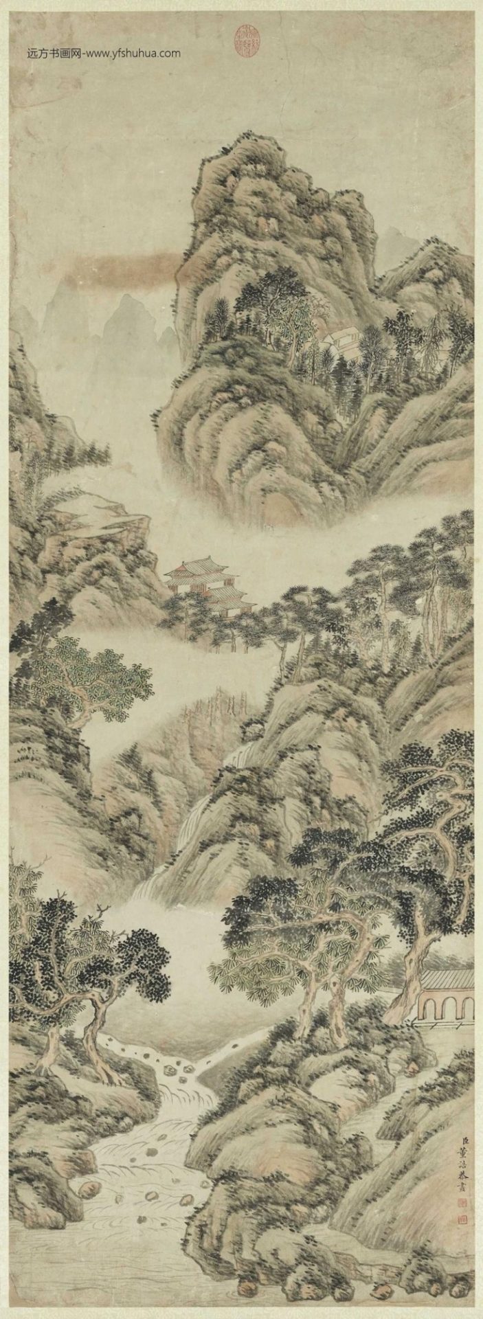 清_董诰_山水轴