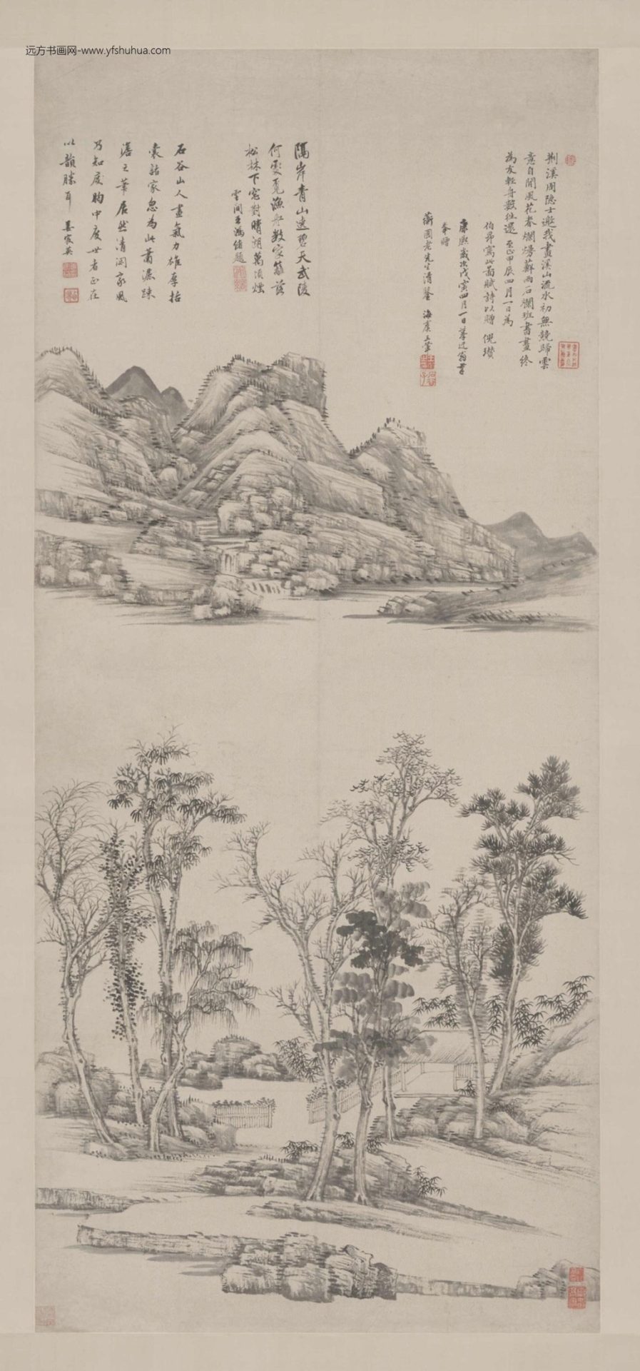 王翚仿倪瓒山水轴