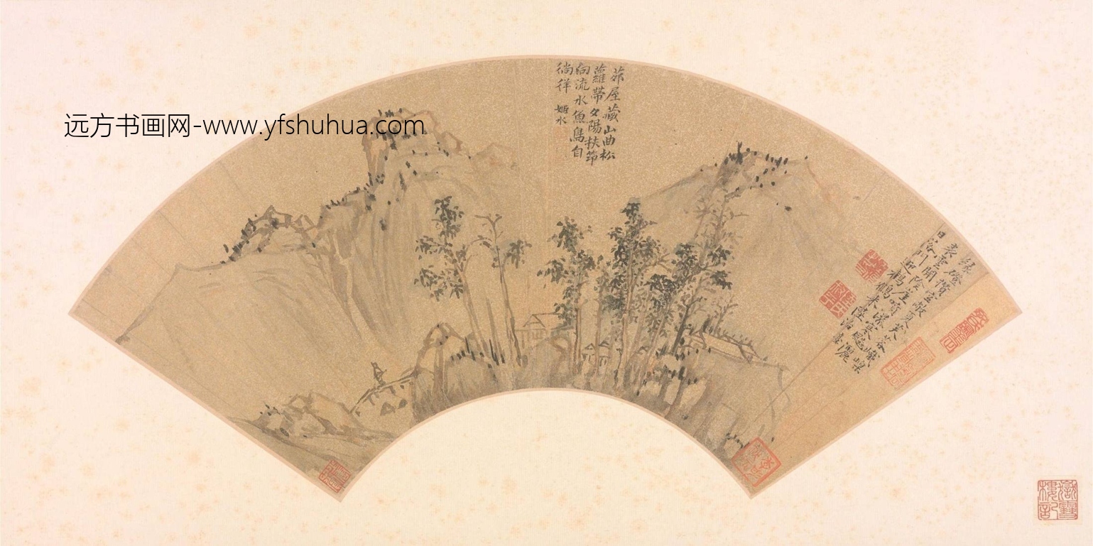 明-陆治山水扇-新00128280