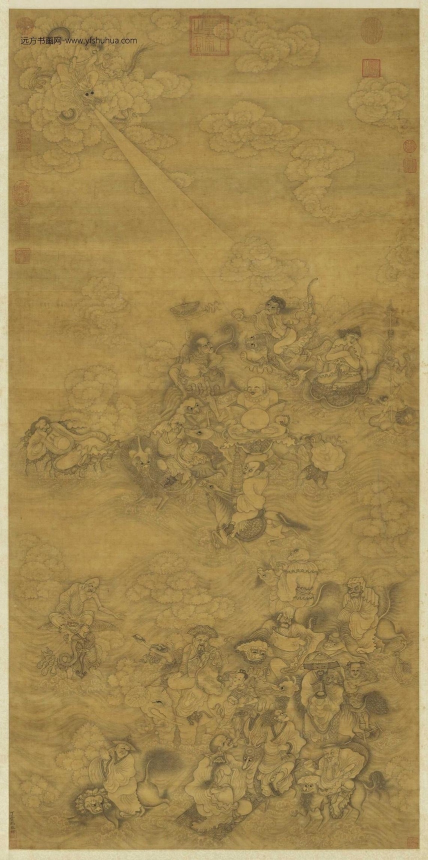 明_丁云鹏_十八应真像轴