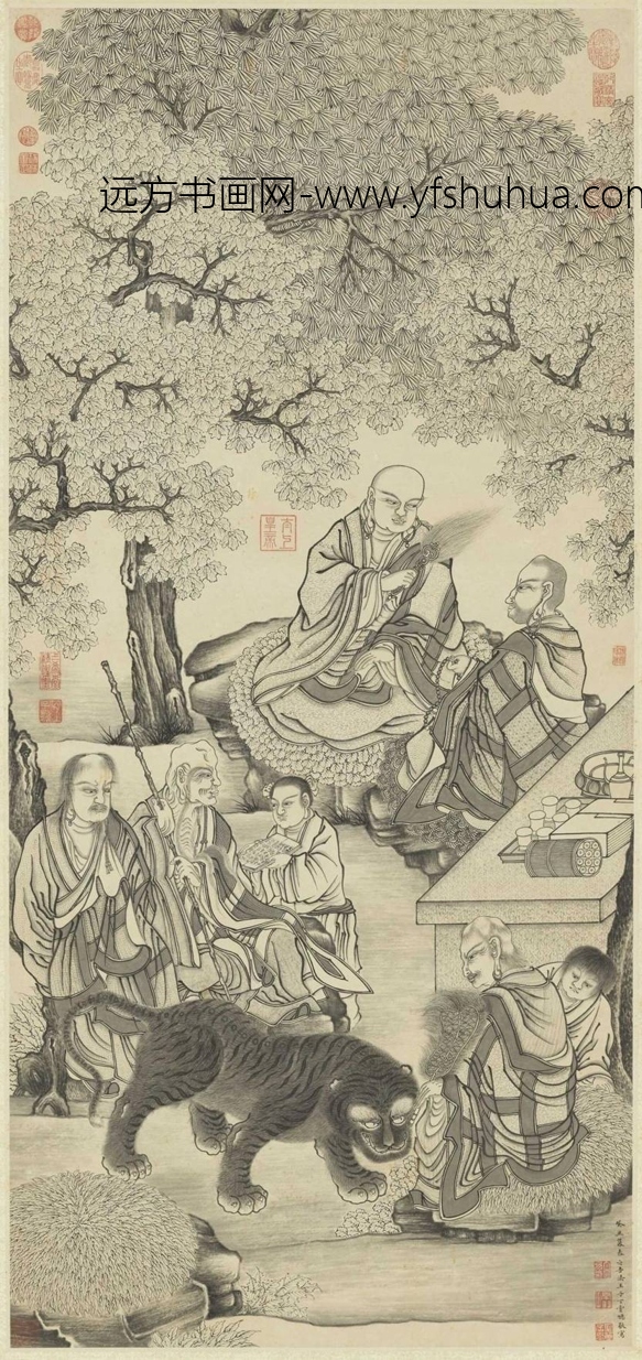 明_丁云鹏_应真像四轴之三