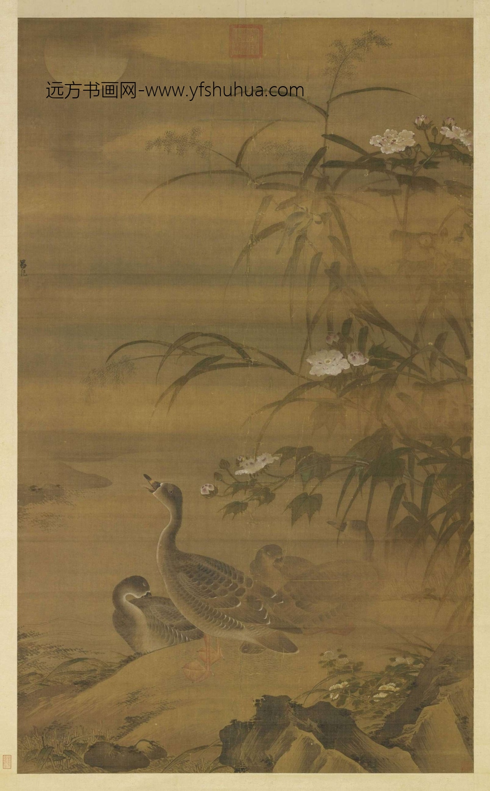 明_吕纪_秋渚水禽图