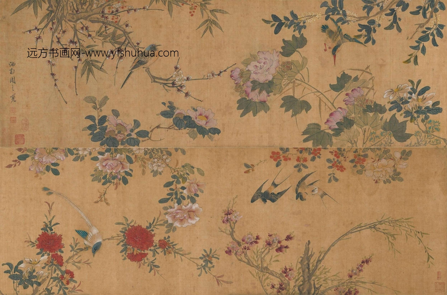 明_周之冕_四时花鸟图